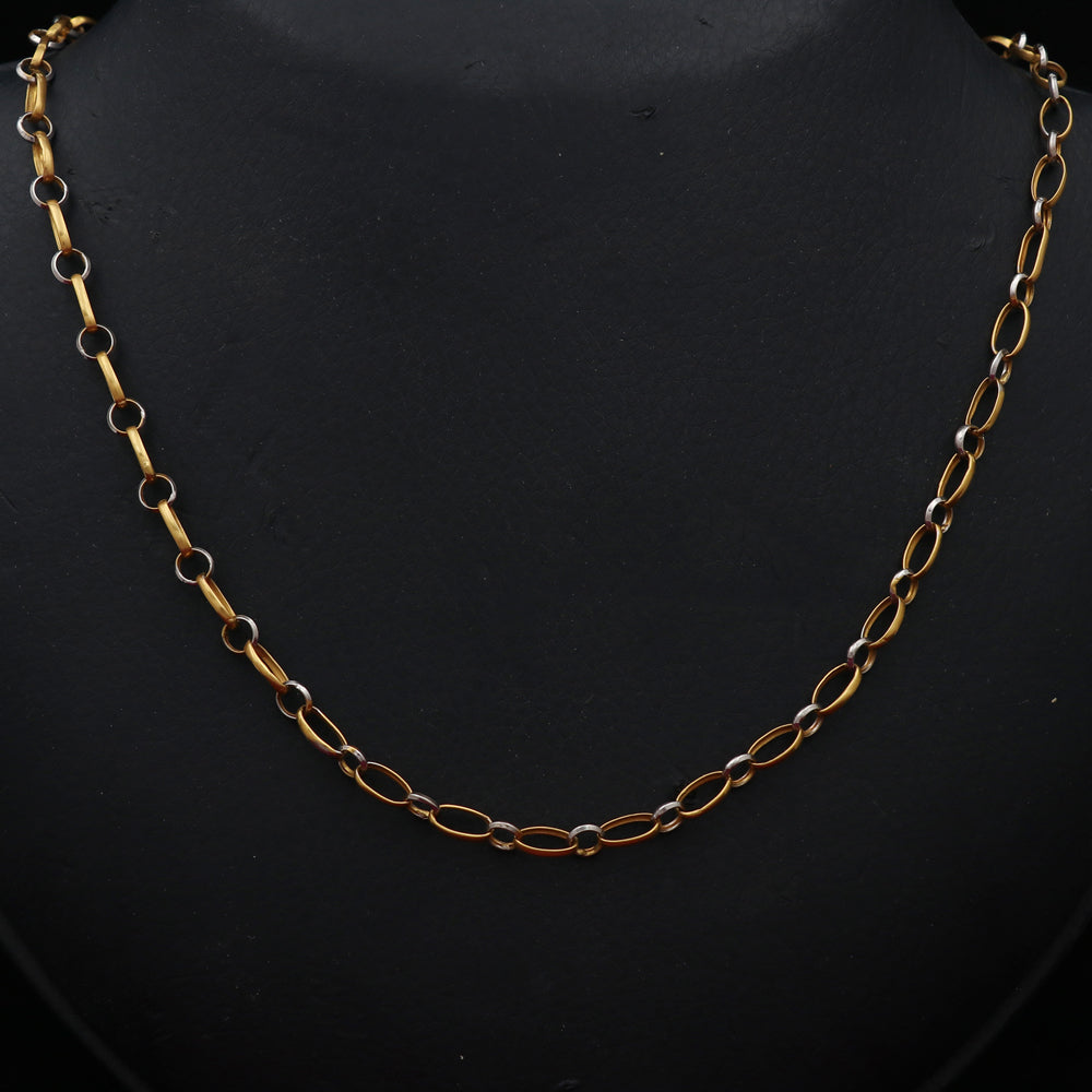 Cadena de cordón de 20" de oro indio con sello de 22 quilates, regalo para hombres, joyería de último estilo para mujeres 