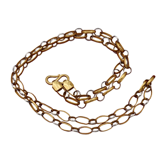 Cadena de cordón de 20" de oro indio con sello de 22 quilates, regalo para hombres, joyería de último estilo para mujeres 