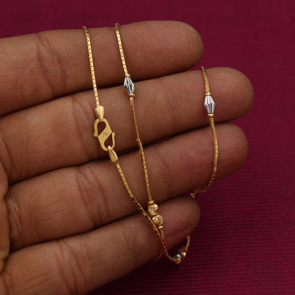 22 Karat Gelbgold mit Punze, 18 Zoll Schlangenkette, Urgroßneffe, ethnischer Schmuck