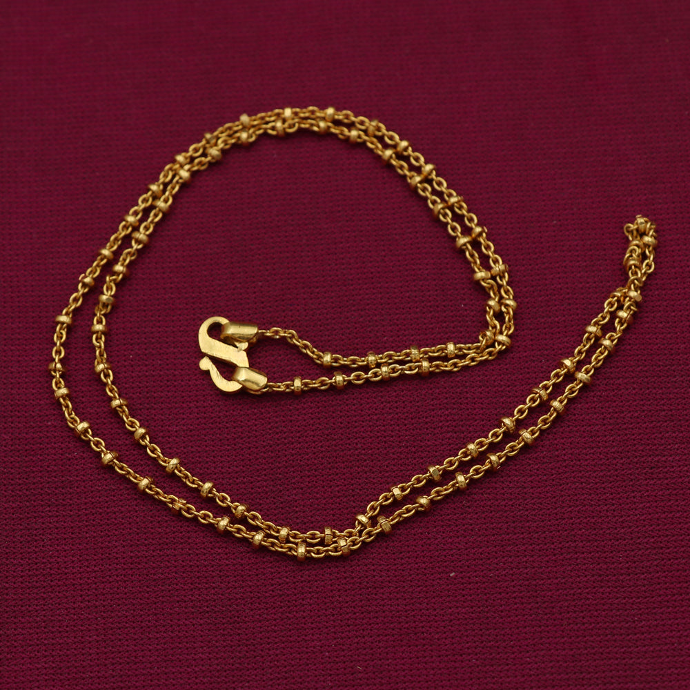 22 Karat gestempeltes Gold, 45,7 cm, Weizenkette, Geschenk für Großvater, Damenschmuck