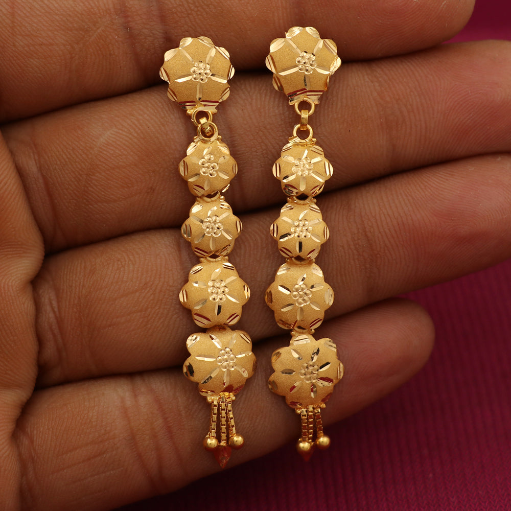 22khallmark strong gold 5.8cm teardrop earrings  niece anniversary jewelry