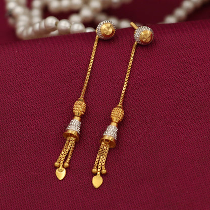 22k stamp hallmark gold 5.5cm tassel earrings great  mother discount jewelry