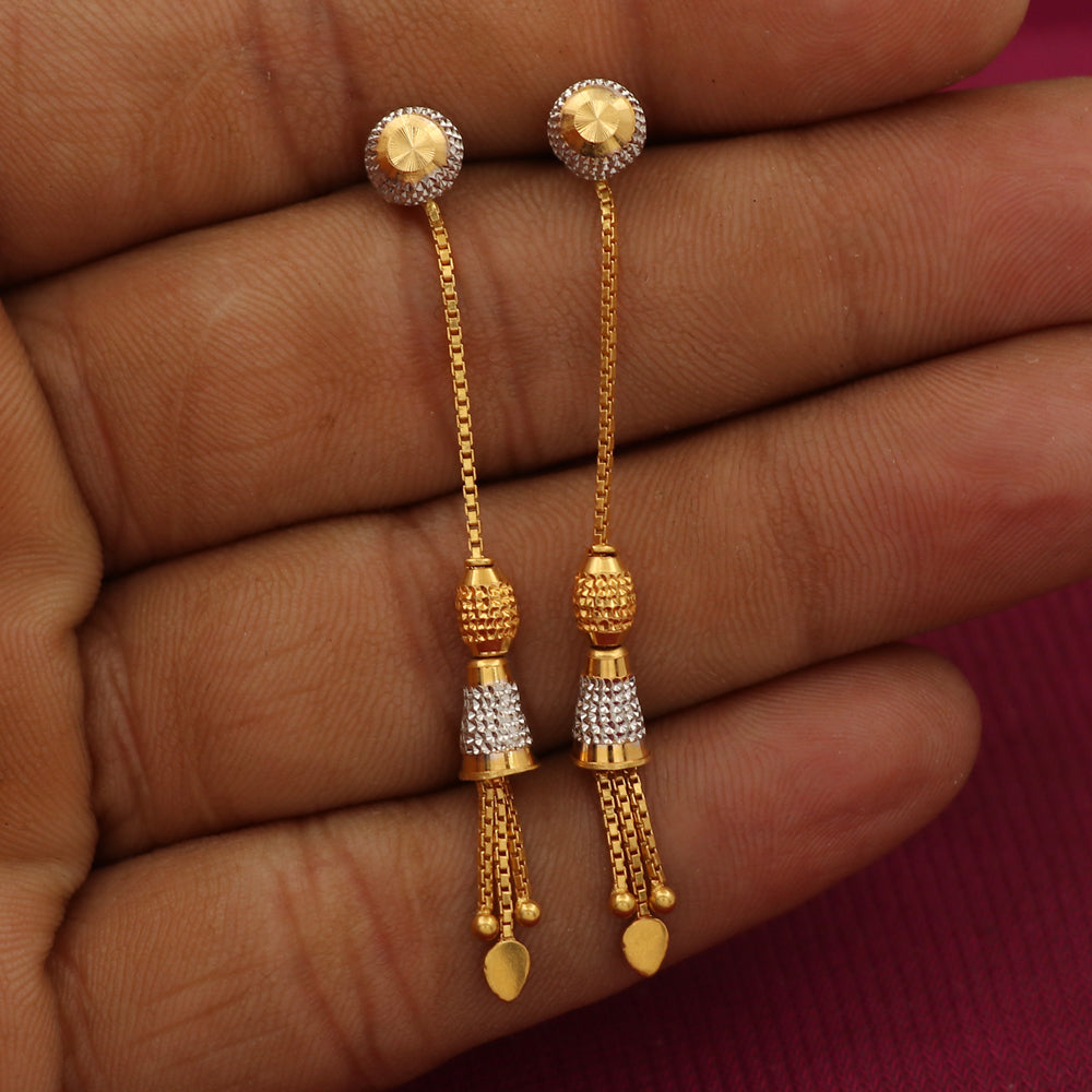 22k stamp hallmark gold 5.5cm tassel earrings great  mother discount jewelry