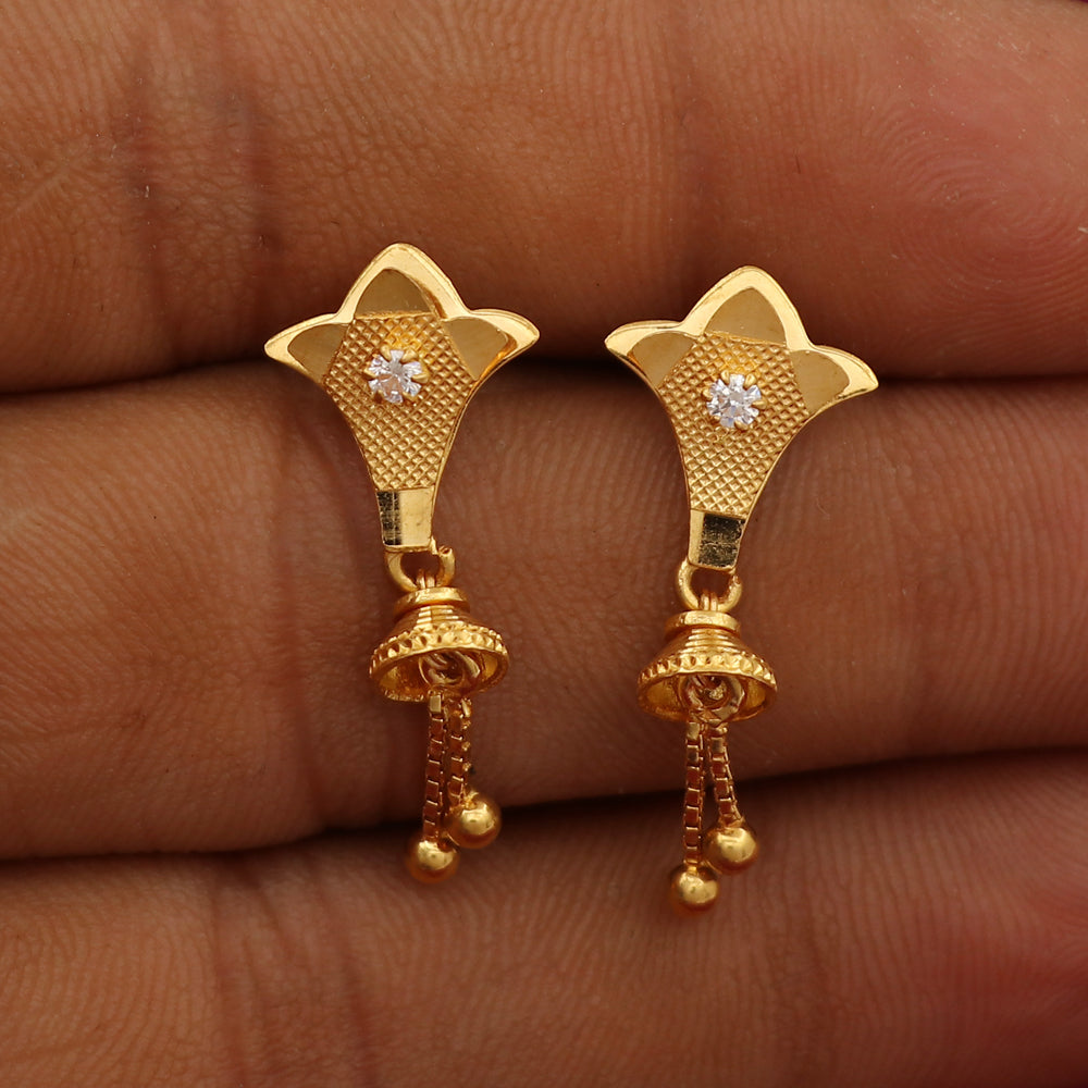 22k seal gold 2.8cm circular barbell earrings aunts gift valentines day jewelry