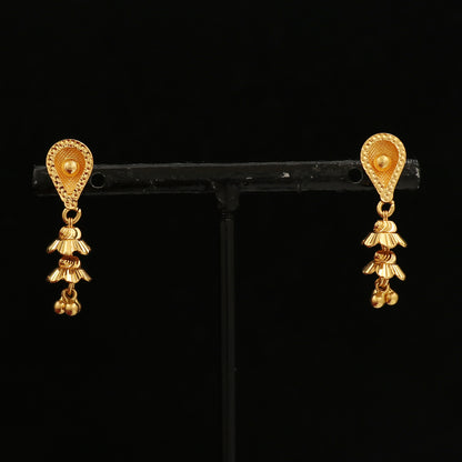 22k hallmark bright gold 2.6cm nugget earrings daughter in law gift jewelry