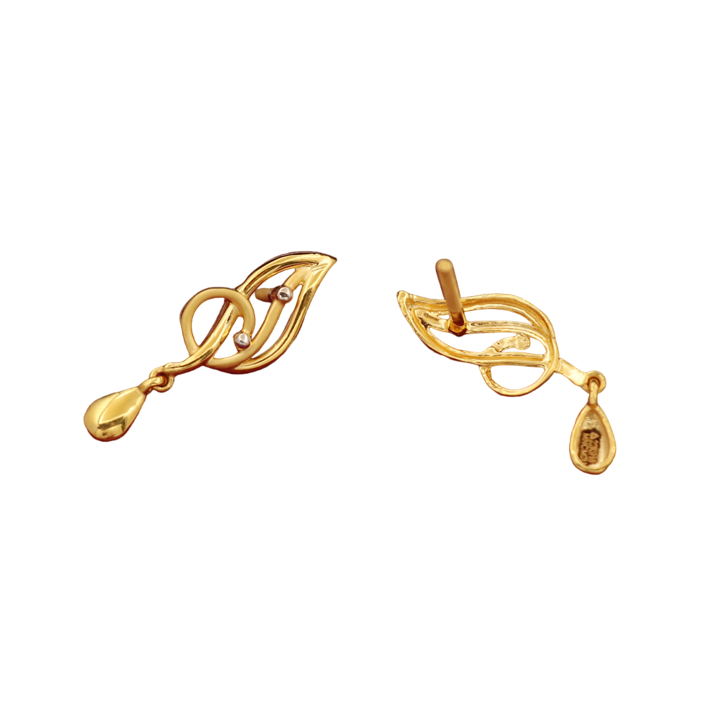 22cts hallmark unique gold 2.5cm sleeper earrings sister in law gift jewelry