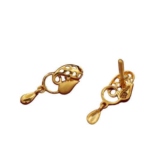 bis 916 seal original gold 1.9cm solitaire earrings sister gift artisan jewelry