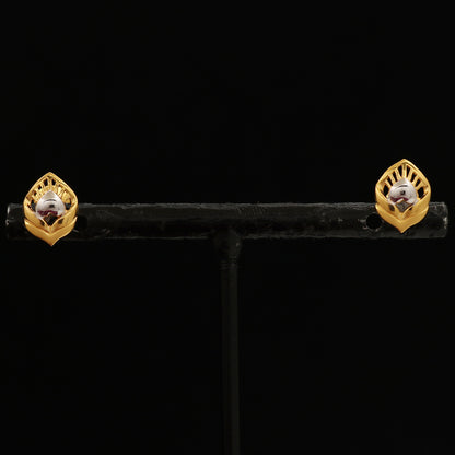 Pendientes con bisel de 1 cm de oro genuino con sello de 22 quilates, regalo para esposa, hermosas joyas