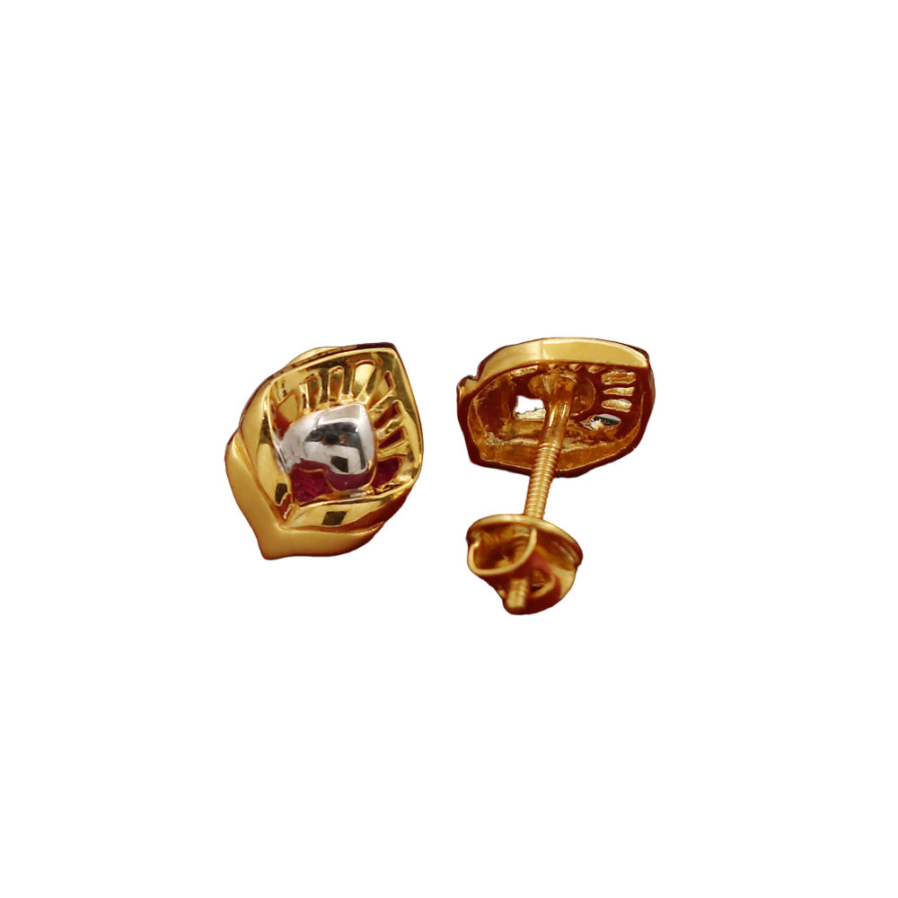 Pendientes con bisel de 1 cm de oro genuino con sello de 22 quilates, regalo para esposa, hermosas joyas