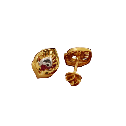 Pendientes con bisel de 1 cm de oro genuino con sello de 22 quilates, regalo para esposa, hermosas joyas