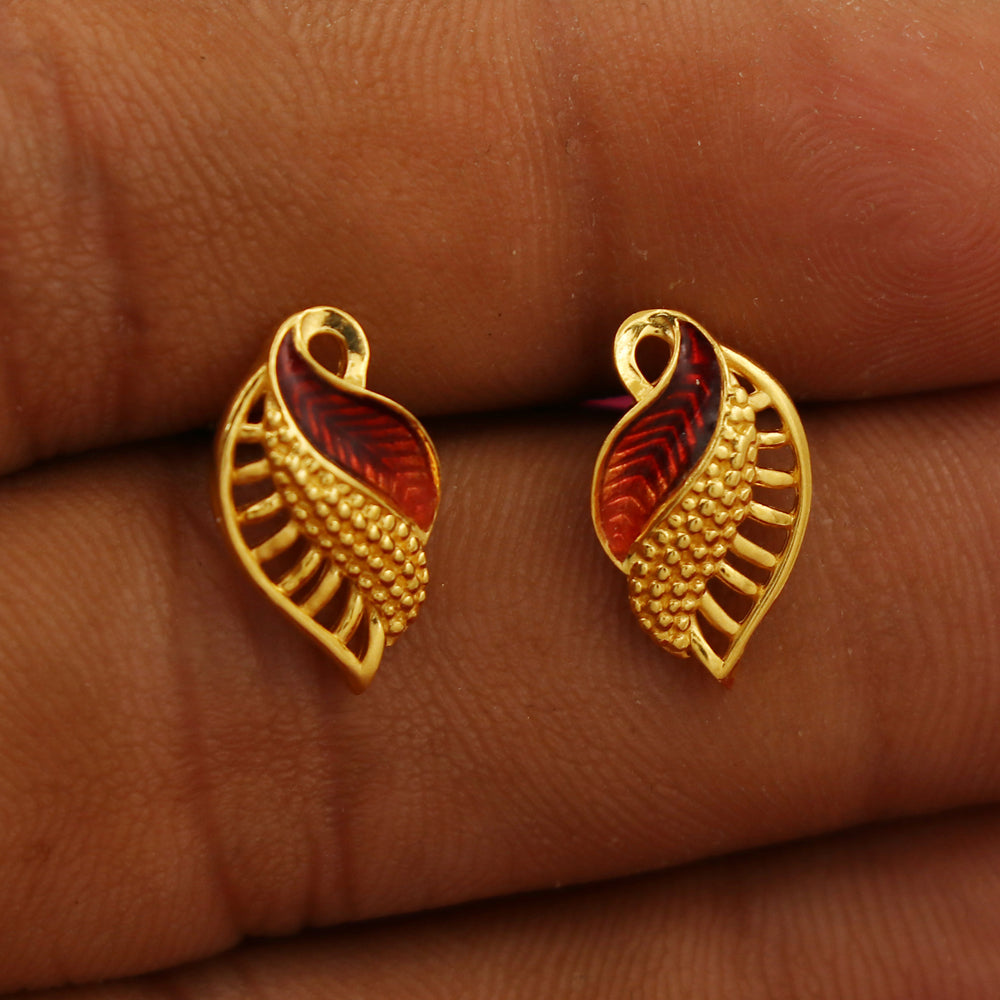 Pendientes de oro puro con sello de 22 quilates y halo de 1,4 cm, regalo para mamá, joyería para mujer más vendida