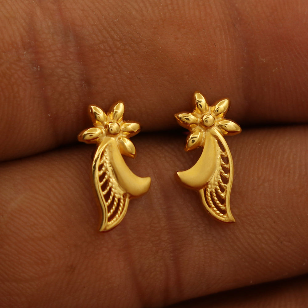 Pendientes colgantes de oro fino con estampado bis 916 de 1,5 cm, regalo para novios, joyería elegante para mujeres