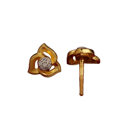 Pendientes con borlas de oro de 22 quilates con sello distintivo de 0,8 cm, regalo para abuela, joyería moderna