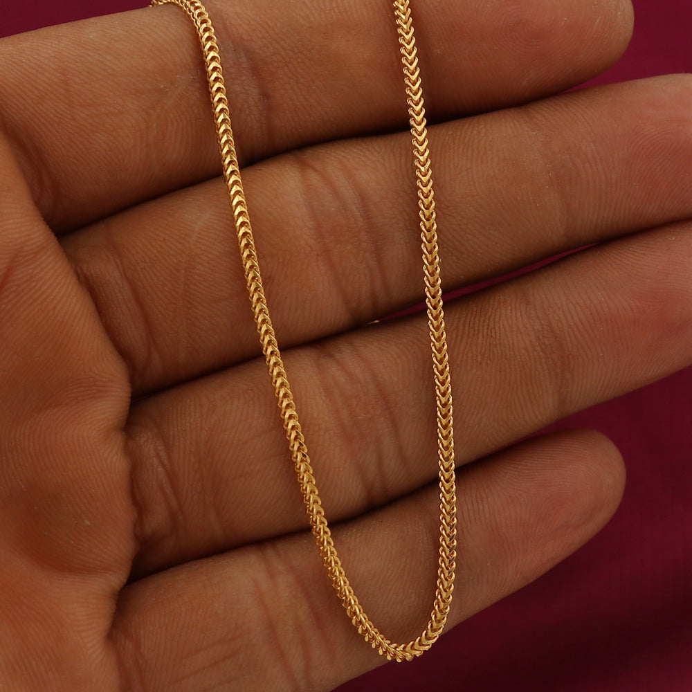 22 Karat glänzendes Gold mit Punze, 22,3 cm lange Gliederkette, Geschenk zum Vatertag, Halbsohn