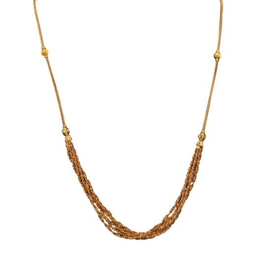 22 Karat Gold mit Punze, 22 cm, Seilhalsketten, Geschenk für Schwiegertochter, Vintage-Stil, Schmuck