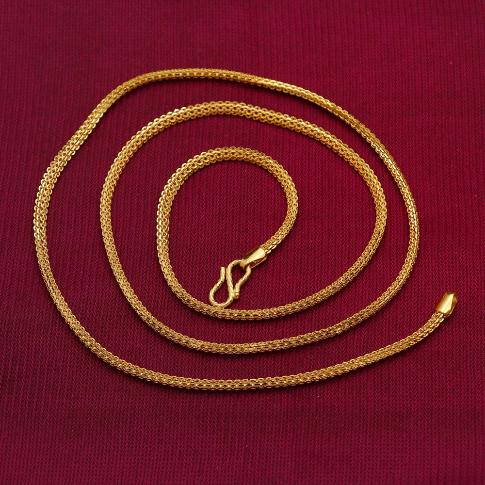 Cadena tipo cable de 9 pulgadas de oro auténtico con estampado de 22 quilates, regalo de mariquita, joyería de moda