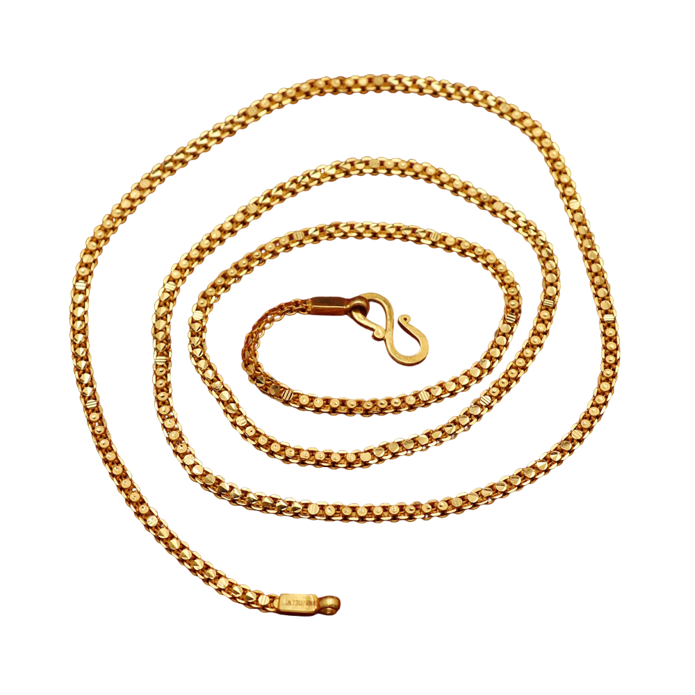 22 Karat Gold mit Punze, 22 cm lange Gliederkette, 4 Urenkel, Bräutigam und Schwestern