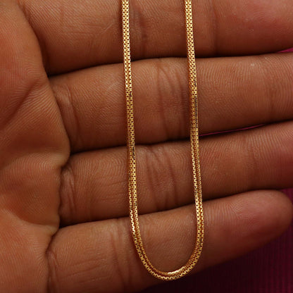 Cadena rolo de 9" de oro real con sello distintivo de 22 quilates, regalo de princesa de hadas, joyería artesanal