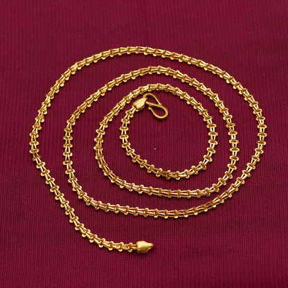 22 Karat Gold gestempelt 9 Zoll Seil Kette Baby Geschenk handgemachter Schmuck