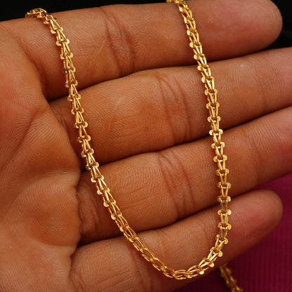 22 Karat Gold gestempelt 9 Zoll Seil Kette Baby Geschenk handgemachter Schmuck