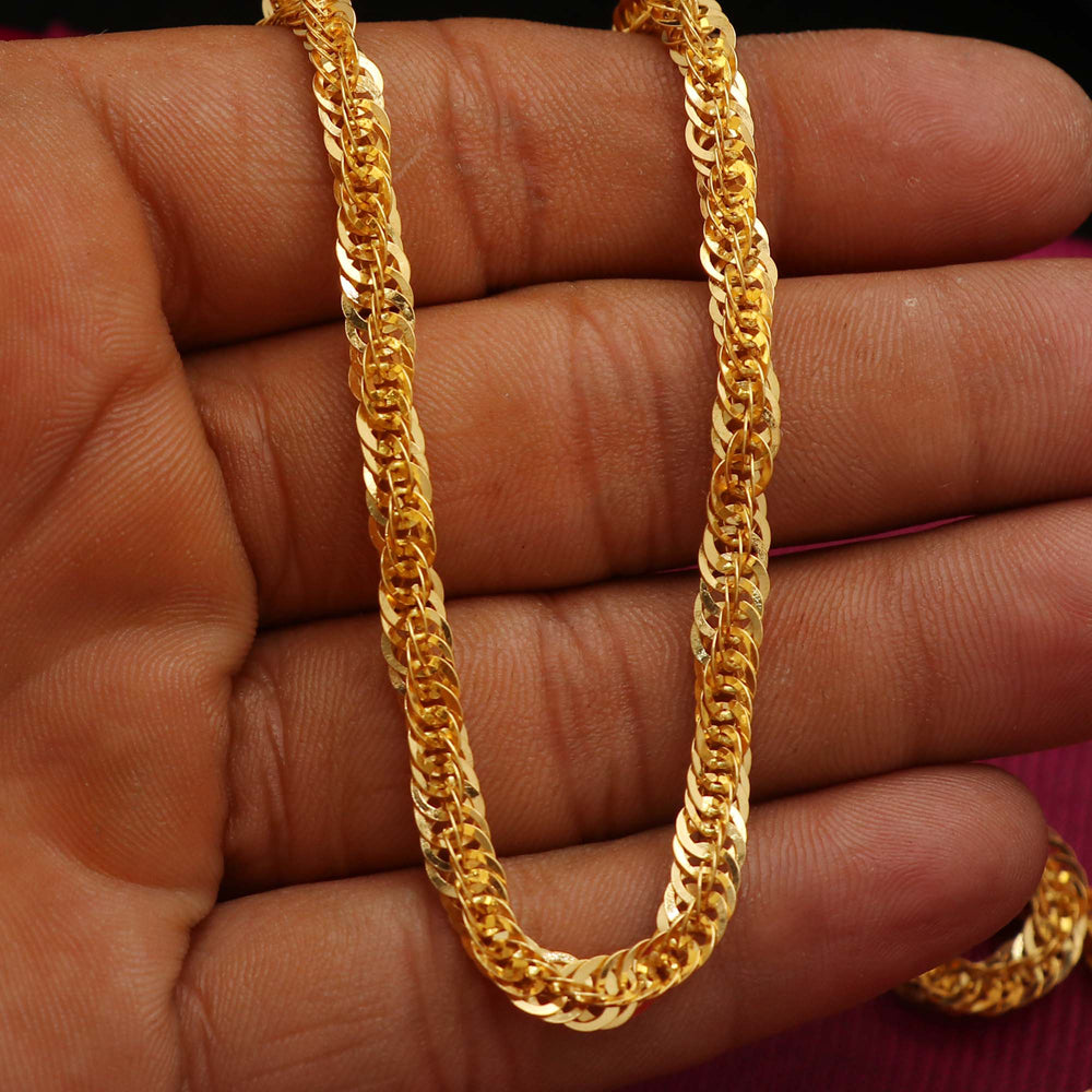 Cadena de serpiente de 9 pulgadas de oro amarillo con sello distintivo de 22 quilates, regalo para mujer, joyería de gran venta