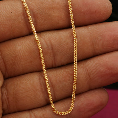 22 karat print shining gold 7inches cable chain stepmom gift jewelry for womens