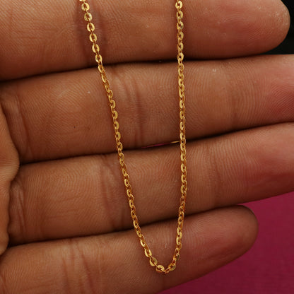 22k hallmark shiny gold 7" link chain great grand niece gift gemstone jewelry