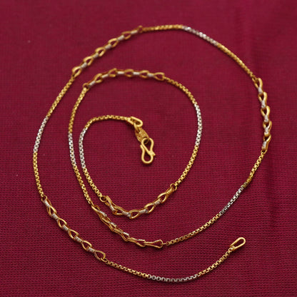 22 karat hallmark eye-catching gold 7in rope chain mother gift oxidized jewelry