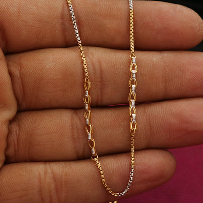 22 karat hallmark eye-catching gold 7in rope chain mother gift oxidized jewelry