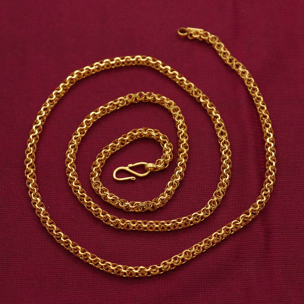 22 Karat Gold mit Punze, 22,3 cm, Weizenkette, halbes Muttergeschenk für Schwester, Schmuck