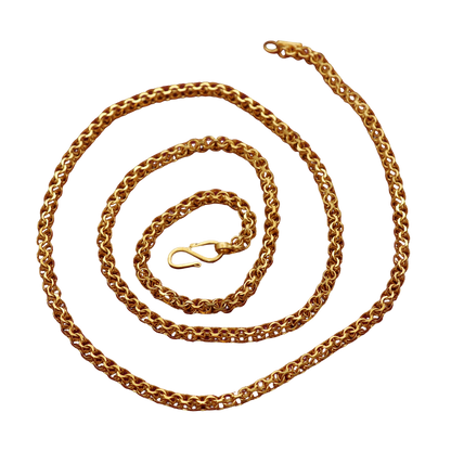 22 Karat Gold mit Punze, 22,3 cm, Weizenkette, halbes Muttergeschenk für Schwester, Schmuck