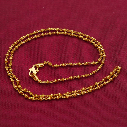 22 karat print true gold 7inches cable chain half daughter antique look jewelry