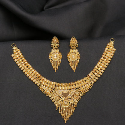 22k print veritable gold 19/4.7cm necklace earring sets mom inexpensive jewelry