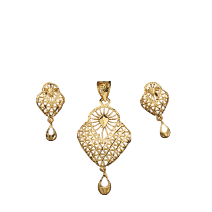 22 karat stamp solid gold 4.8//2.4cm earring pendant sets boys handmade jewelry