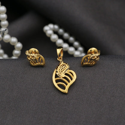 bis 916 print fine gold 2.7/1.2cm earring pendant sets gentalman jewelry store