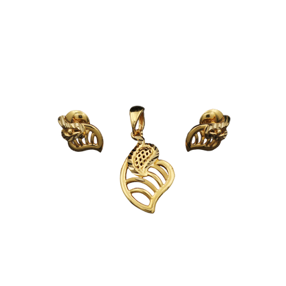 bis 916 print fine gold 2.7/1.2cm earring pendant sets gentalman jewelry store