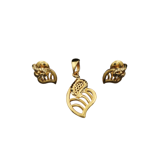 bis 916 print fine gold 2.7/1.2cm earring pendant sets gentalman jewelry store