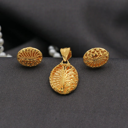 22 karat print true gold 3.0//1.4cm earring pendant sets bachlor tibetan jewelry