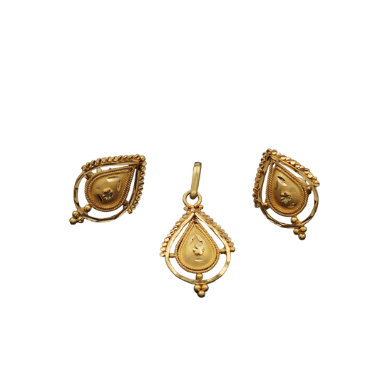 bis 916 unseen gold 2.8/1.9cm earring pendant sets son easter sunday jewelry