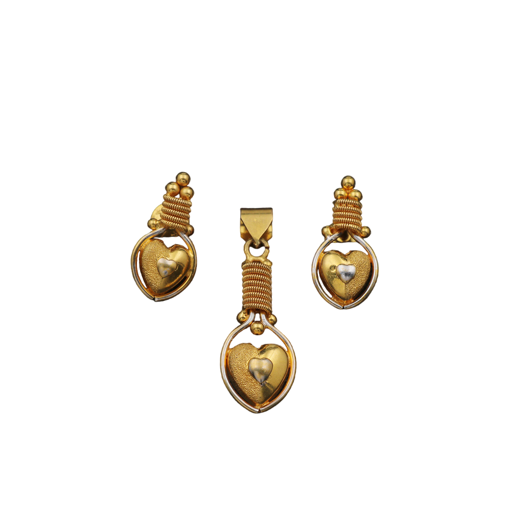 Conjunto de pendientes y colgantes de oro de 22 quilates con sello distintivo, de 3,0/1,8 cm, de Brother Jewelry