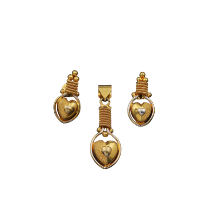 Conjunto de pendientes y colgantes de oro de 22 quilates con sello distintivo, de 3,0/1,8 cm, de Brother Jewelry