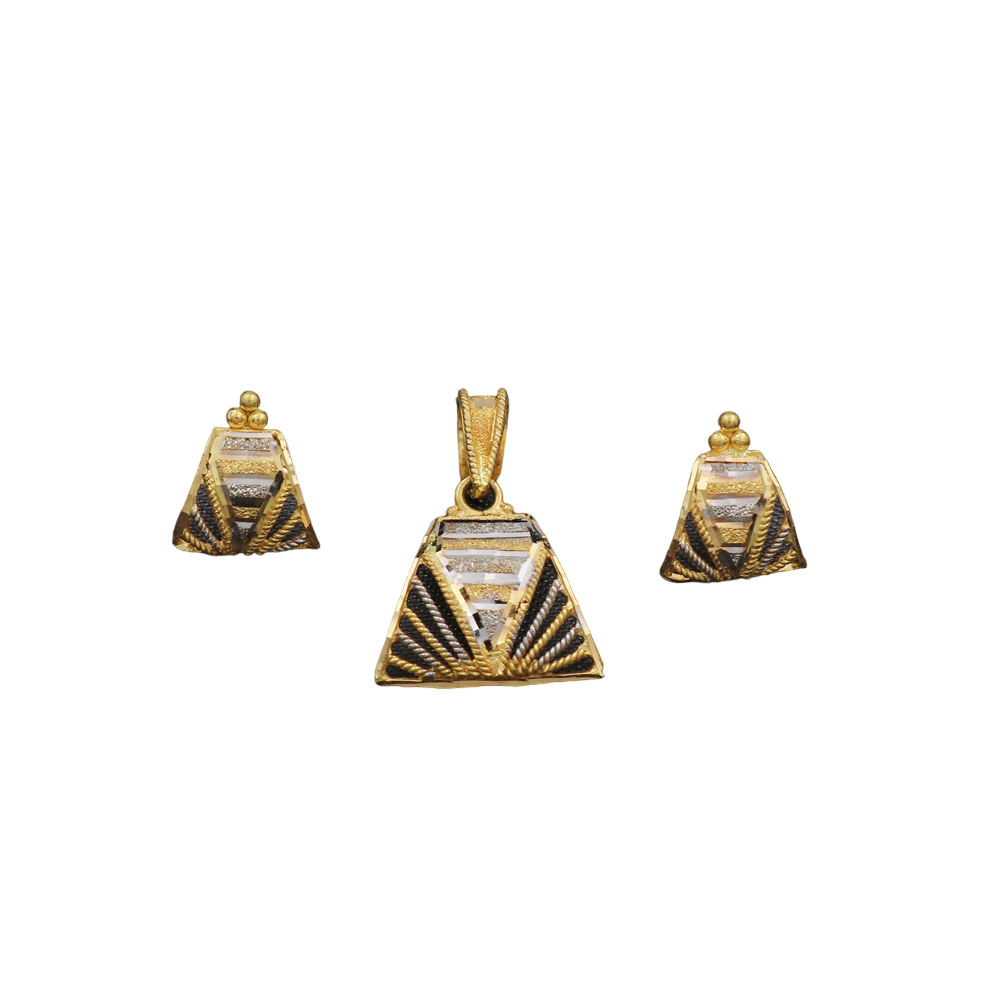 22k Siegel authentisches Gold 2,5/1,3cm Ohrring Anhänger Sets Eltern Kunst Schmuck 