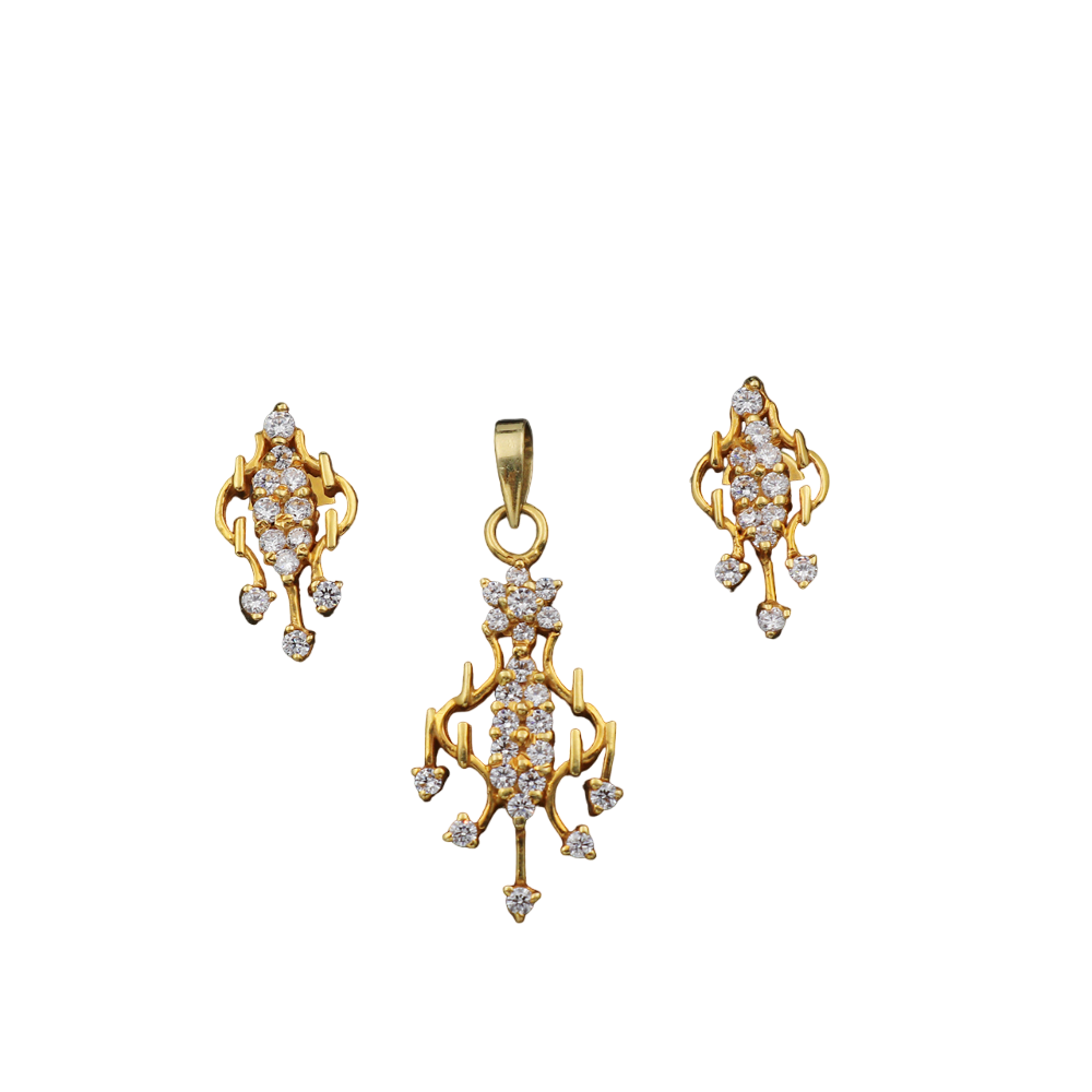 22cts print solid gold 3.3//1.7cm earring pendant sets child fashionable jewelry