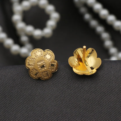 Conjunto de pendientes y colgantes de oro de 22 quilates con estampado increíble de 2,8/1,3 cm, regalo para tías y mamá, joyería 