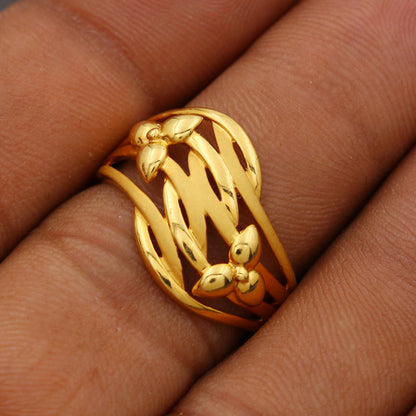 bis 916 print unseen gold anniversary rings size us 7.5 uncles factory jewelry