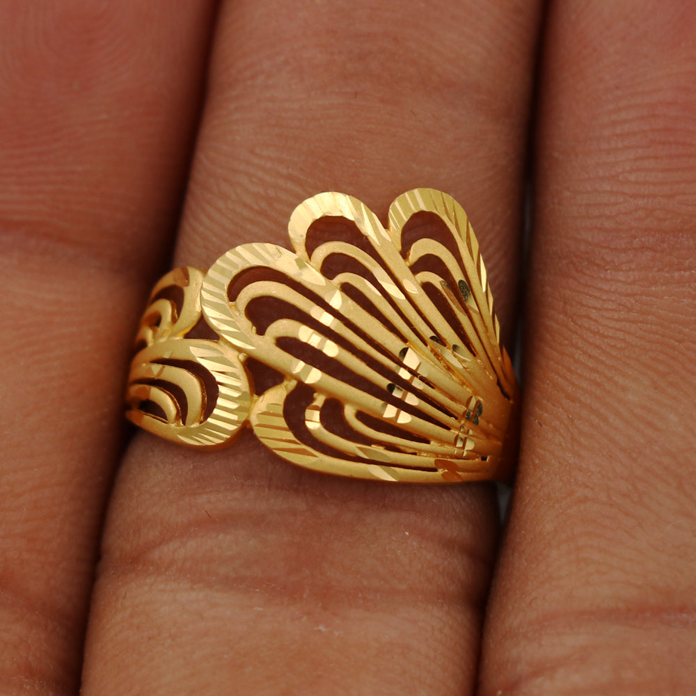 22 carat seal truthful gold filigree rings size us 7 son new year's eve jewelry