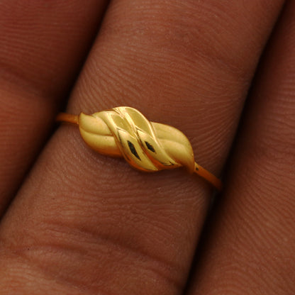 22cts stamp magnificent gold lotus rings size us 6.5 parents hot selling jewelry