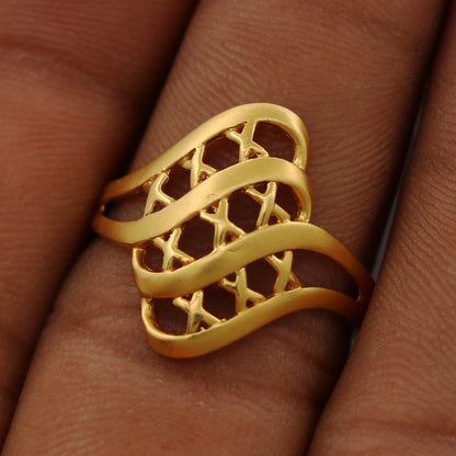 bis 916 print unseen gold couple ring size us 7.75 child designer jewelry