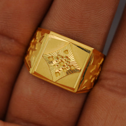 22 Karat Druck glänzend Gold antike Ringe Größe US 10,5 Muttergeburtsstein Schmuck 