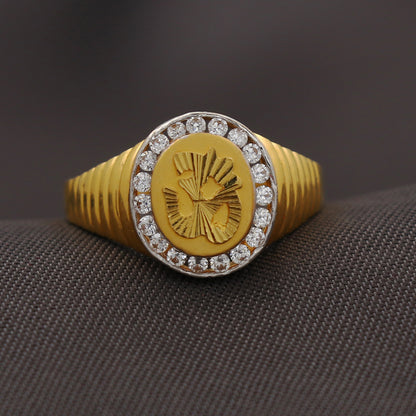 Anillo de bodas de oro macizo de 22 quilates con sello, talla 9,5 de EE. UU., joyería para el lunes de Pascua para esposo 